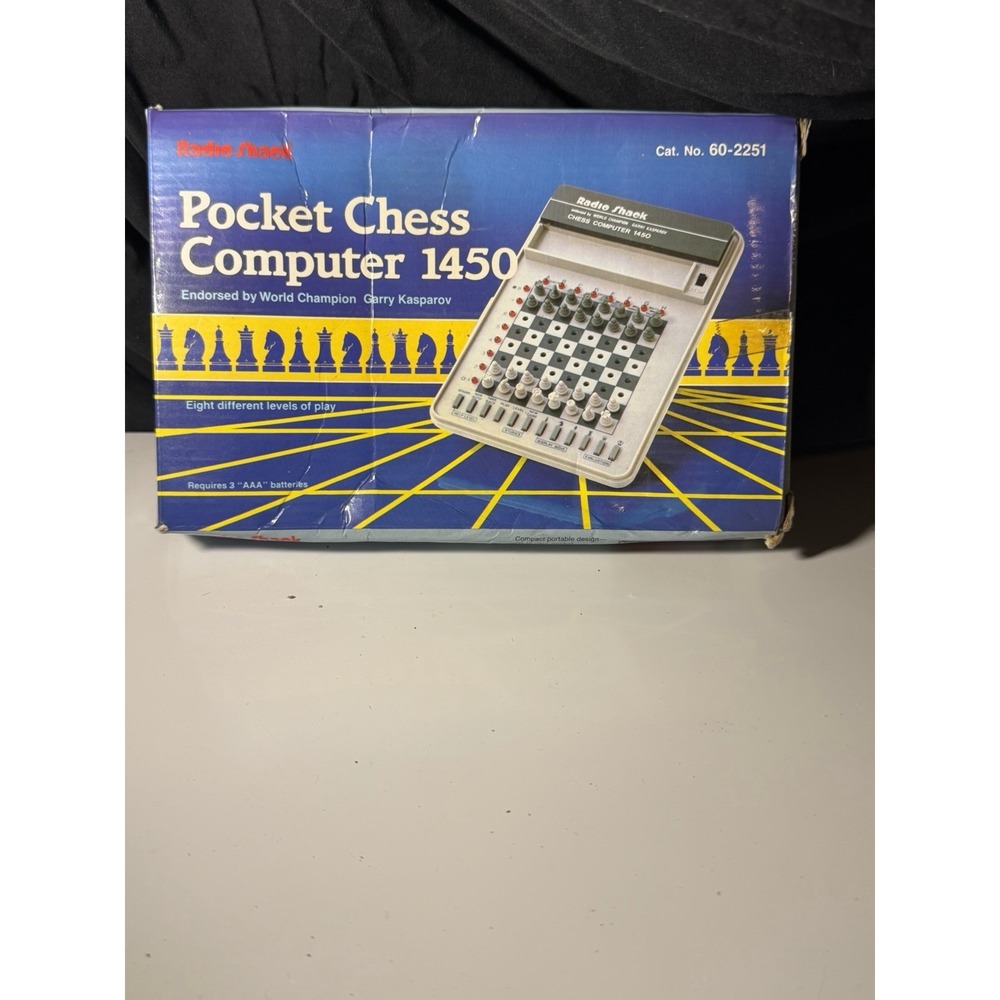 RadioShack Pocket Chess Computer 1450 #60-2251 with Original Box & Instructions